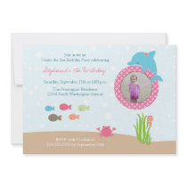 Cute under the Sea girls birthday party invitation