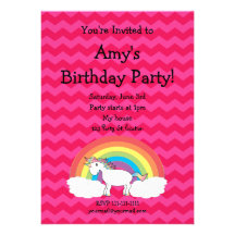 Cute unicorn birthday invitation