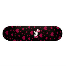 Cute unicorn black pink hearts custom skate board