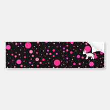 Cute unicorn pink polka dots bumper sticker