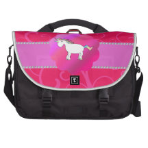 Cute unicorn pink swirls bags for laptop