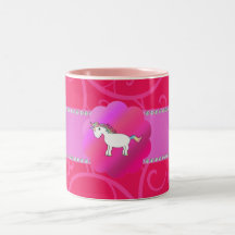 Cute unicorn pink swirls coffee mugs