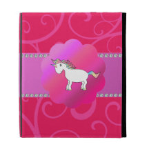 Cute unicorn pink swirls iPad case