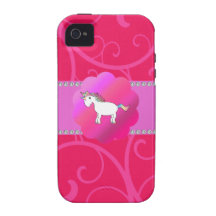 Cute unicorn pink swirls iPhone 4/4S cases