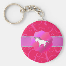 Cute unicorn pink swirls key chain