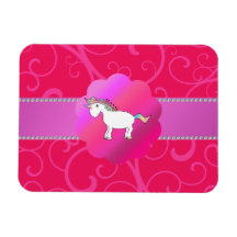 Cute unicorn pink swirls magnet