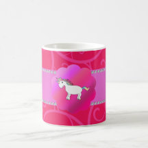 Cute unicorn pink swirls mug