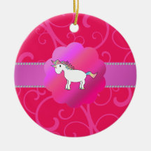 Cute unicorn pink swirls ornaments