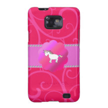 Cute unicorn pink swirls samsung galaxy SII case