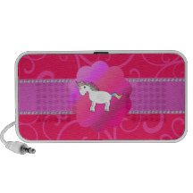 Cute unicorn pink swirls speaker system