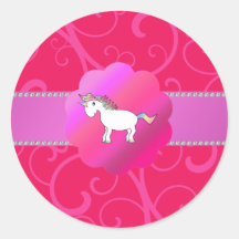Cute unicorn pink swirls sticker