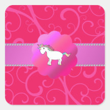 Cute unicorn pink swirls sticker