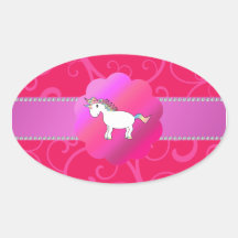 Cute unicorn pink swirls stickers