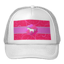 Cute unicorn pink swirls trucker hats