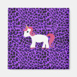 Cute unicorn purple leopard magnets