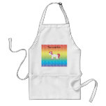 Cute unicorn rainbow hearts apron