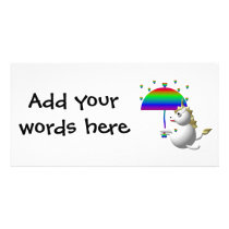 Cute unicorn with an umbrella