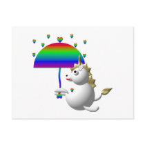 Cute unicorn with an umbrella