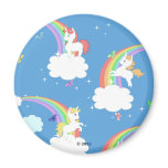 Cute Unicorns and Rainbows Fridge Magnets