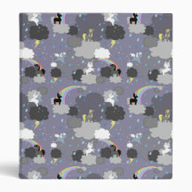 Cute Unicorns in a Thunderstorm Binder