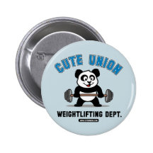 Cute Union Weightlifting Department Pinback Button