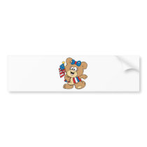cute USA patriotic girl teddy bear design Bumper Sticker