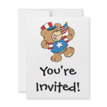 cute USA patriotic teddy bear design Announcement