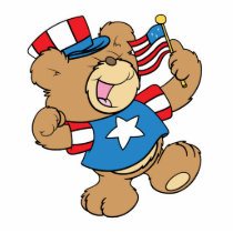 cute USA patriotic teddy bear design Acrylic Cut Outs