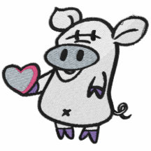 Cute Valentine Heart Pig Pocket Size