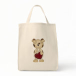 cute valentine puppy dog with heart tote bag