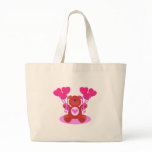cute valentine teddy bear design canvas bags