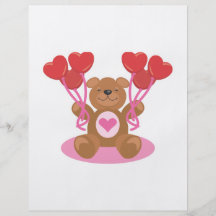 cute valentine teddy bear design flyers