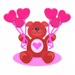 cute valentine teddy bear design acrylic cut outs