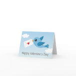 Cute Valentines day card with blue bird