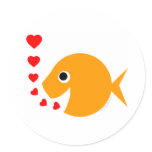 Cute Valentine's Day Love Goldfish Sticker