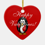 Cute Valentine's Day Penguin Funny Cartoon Christmas Ornament