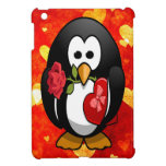 Cute Valentine's Day Penguin & Love Hearts Cartoon iPad Mini Case