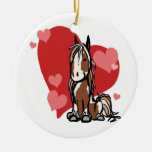 Cute Valentines Day Pony Christmas Tree Ornament