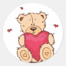 Cute Valentine's Day Teddy Bear Sticker