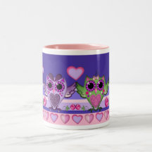 Cute Valentine's Mug with Love Owls