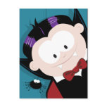 Cute Vampire and Spider Halloween Postcards