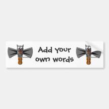 Cute vampire bat playing the violin bumper sticker