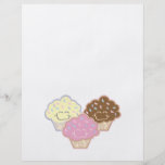 cute vanilla strawberry chocolate cupcakes custom flyer