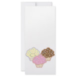 cute vanilla strawberry chocolate cupcakes customized rack card