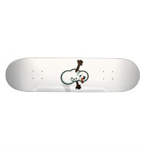 Cute Vector Snowman - Colour Skate Board Deck