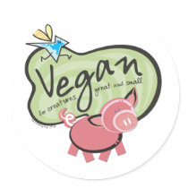 Cute Vegan Message swag Round Sticker
