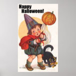 Cute Vintage Happy Halloween Print