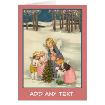 Cute Vintage Illustration on Holiday Cards