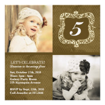 Cute Vintage Little Girls Birthday Invitation