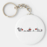 Cute Vintage Squirrels Reading Books Keychain